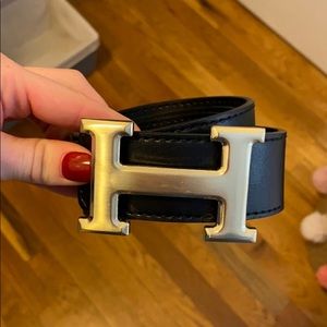Black H ermes belt
